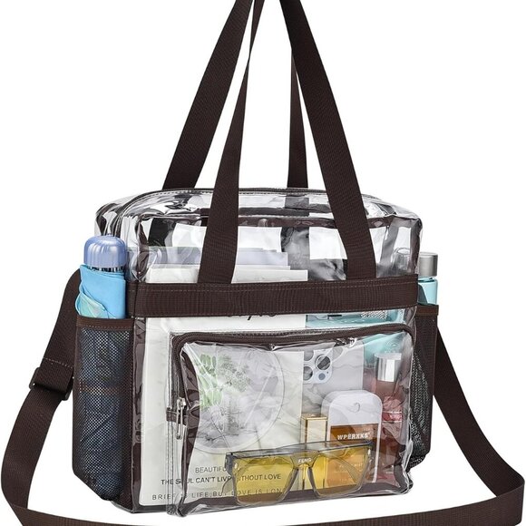Heavy Duty Clear Stadium Tote Bag with Adjustable Strap - Perfect for Events - Picture 1 of 7